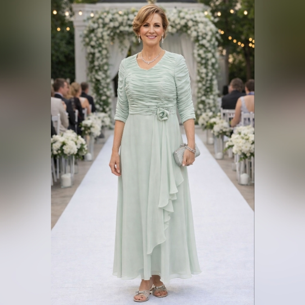Elegant Mint Green Evening Gown Sz Small